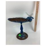 Cast iron bird bath decorative lots of rust and