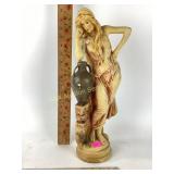 Statue of Rebecca, leaning on pot Chalkware. Some