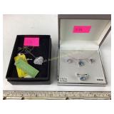 Sterling ring necklace and earring set topaz gen