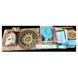 Large ornate red and black wall clock with Roman