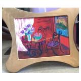 Mix medium, still life, flowers and chair in a