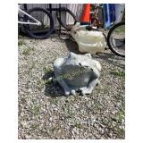 Resin plastic Large garden frog has some damage.