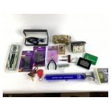 Bulova alarm clock, brass car, Bead Landing