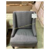 Gray linen upholstered chair generally good