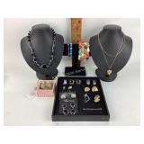 Costume jewelry necklaces, earrings, bracelet,