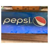 Large metal Pepsi advertising sign. Some age