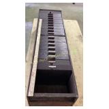 Metal 18 drawer watch part case containing