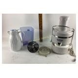 Jack La Lanes power juicer.  Glass cutting board.