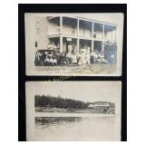(2) early 1900s RP Postcards Arbutus Lake House