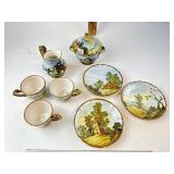 9 piece tea set K.B.N.Y made in Italy handpainted