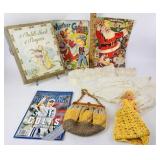 Bakelite crocheted purse with staining white doll