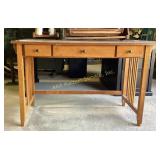 Light brown Solid wood desk, 2 drawers,47 x 22 x