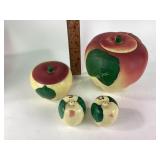 Small apple shaped storage piece for kitchen.