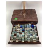 Bulova Wooden two drawer case embossed