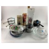 Glass double boiler pot. The pampered chef food