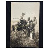 RP Native American postcard Cowboy Trading with
