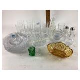 8 Shannon crystal style salad plates. Green glass