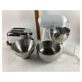 White Kitchen Aid power mixer. With blade and