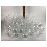 Etched clear glass water goblets 8, ethched clear