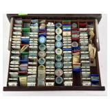 Assorted watch parts within Bulova branded case