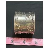 Ornate Victorian sterling napkin ring,