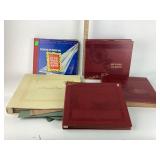 Leather binders of various classical records of