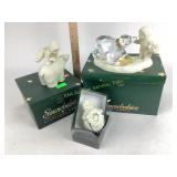 Snowbabies decorations x3,  boxed. *Lg Glass