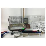 Silverplate serving spoon and silver plate dish.