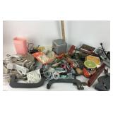 Assorted tool parts, electrical items, cords and