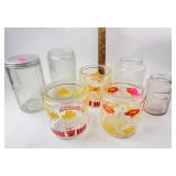 Clear glass round canister jar no lid,