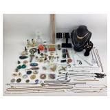 Jewelry - sterling clip on earring and hat pin,