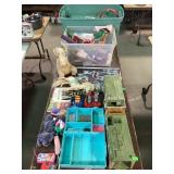 Toys - plastic military, horses, trophies, mobile