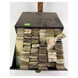 Assorted watch parts within two drawer metal case