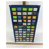 Assorted watch parts within sixty drawer metal