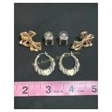 (3) pairs sterling earrings. Total weight without