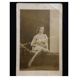 Risquï¿½ RP postcard semi-nude woman 1930s