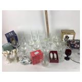 Avon red cut glass and Rogers silver plated salt