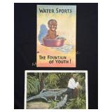 (2) old Black Americana postcards