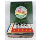 Vinyl record collection including Frank Sinatra,