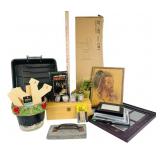 Dragnet VHS video. Stone press, roasting tin,