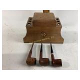 Humidor pipe holder with 6 spots for pipes comes