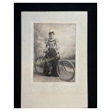 Victorian photograph woman with bicycle