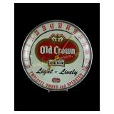 Old Crown Beer Convex Glass Thermometer