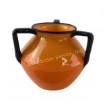 Loetz Art Deco Tango Glass Vase Orange & Black