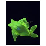 Gibson Uranium Vaseline Opalescent Glass Fish