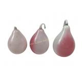 (3) Victorian New England Peachblow Glass Pears