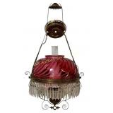 Victorian Cranberry Glass Chandelier