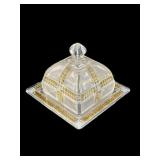 EAPG Klondike Amber Stained Butter Dish