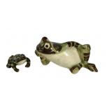 (2) Brush McCoy Pottery Frog Figures