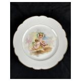 Hand Painted Sevres Porcelain Plate Cherubs